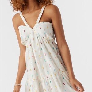 O’Neill Imara Mini Sun Dress NWT Mystical Horizon Embroidered Smocked Large